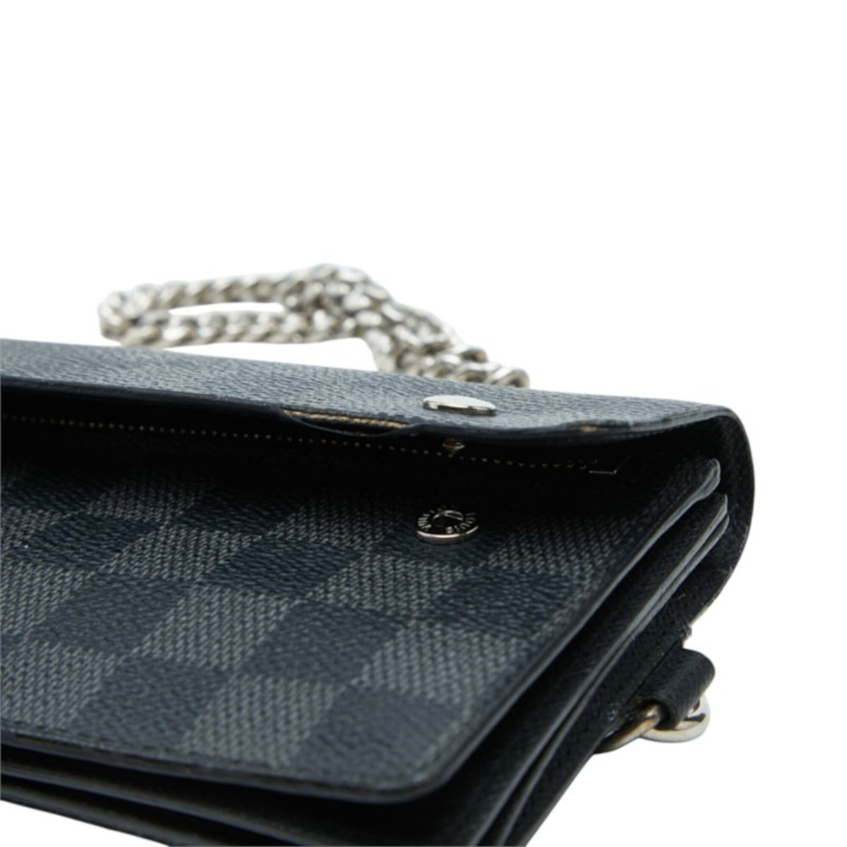 Louis Vuitton Black Pvc Leather Chain/Shoulder Wallet (Pre-Owned)