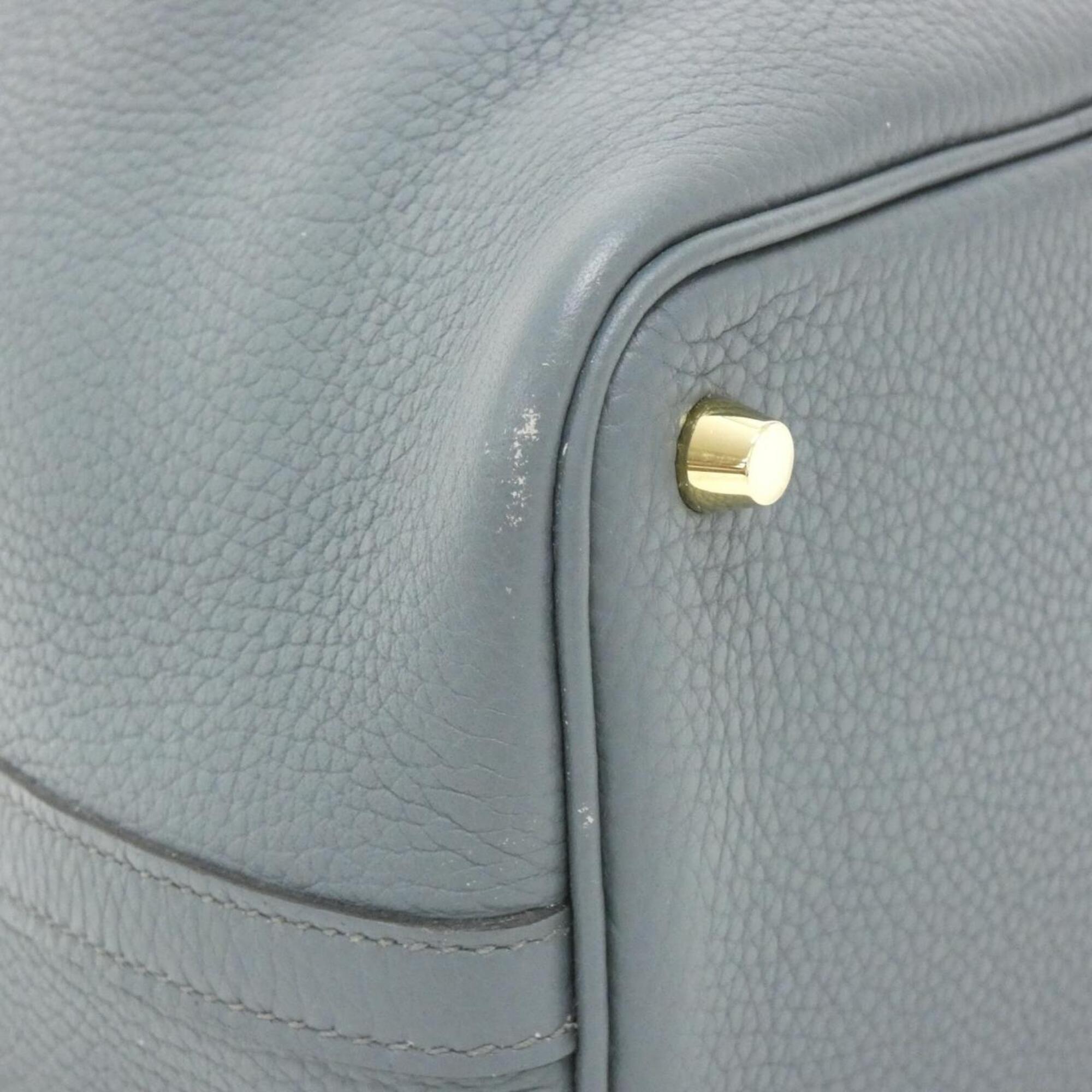 Hermes Blue Taurillon Clemence Leather Handbag (Pre-Owned)