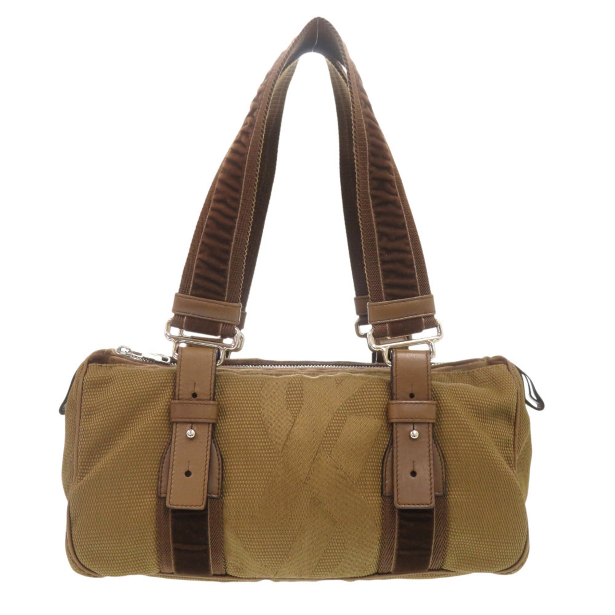 Yves Saint Laurent Brown Canvas Handbag (Pre-Owned)