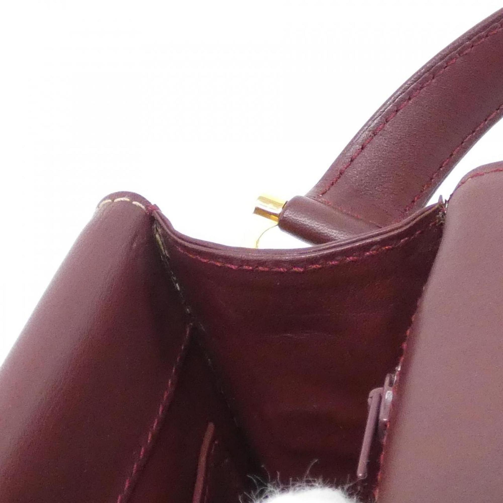 Cartier Bordeaux Leather Shoulder Bag (Pre-Owned)