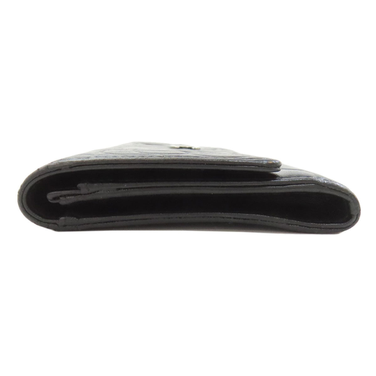 Chanel Black Leather Long Wallet (Bi-Fold) (Pre-Owned)