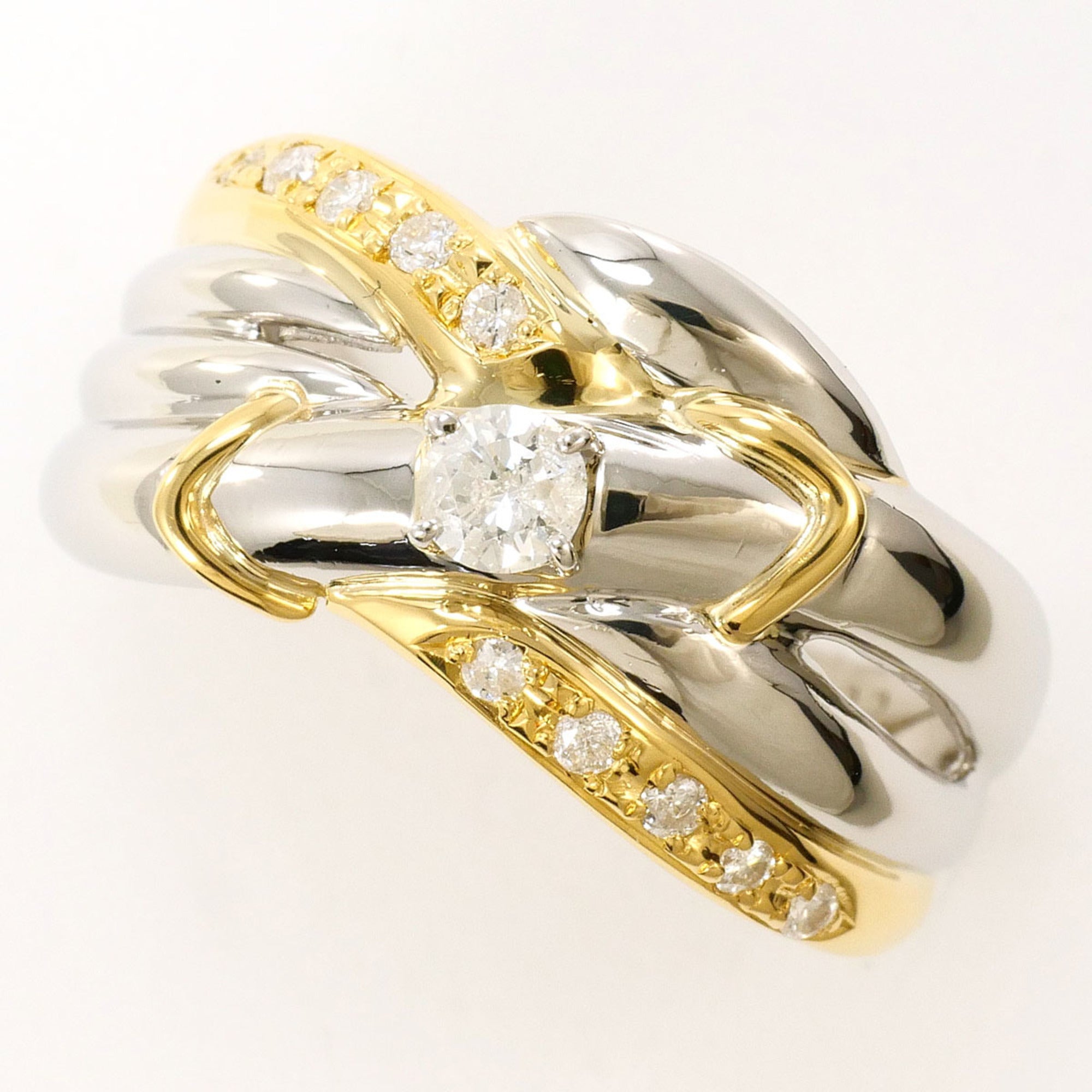 Unbranded Platinum Yellow Gold Yellow Gold (18K) Platinum 900 Band Ring (Pre-Owned)
