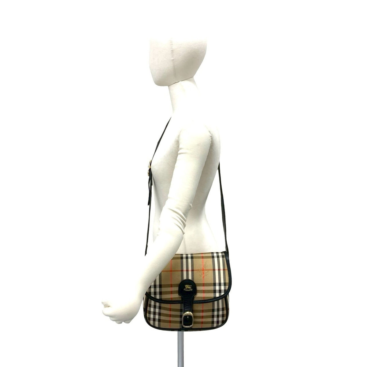 Burberry Brown Canvas Leather Shoulder Bag (Pre-Owned)