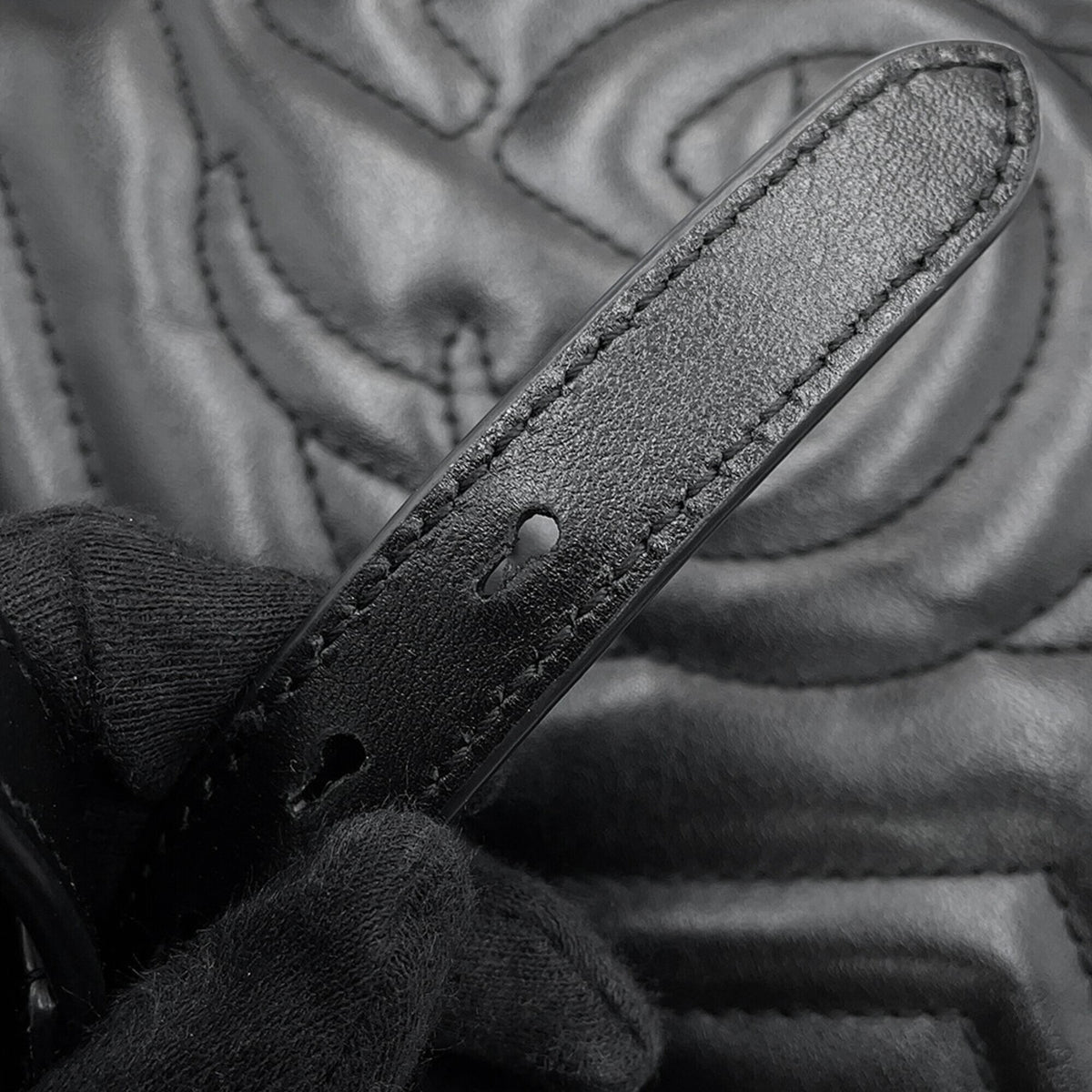 Gucci Black Leather Handbag Shoulder Bag (Pre-Owned)
