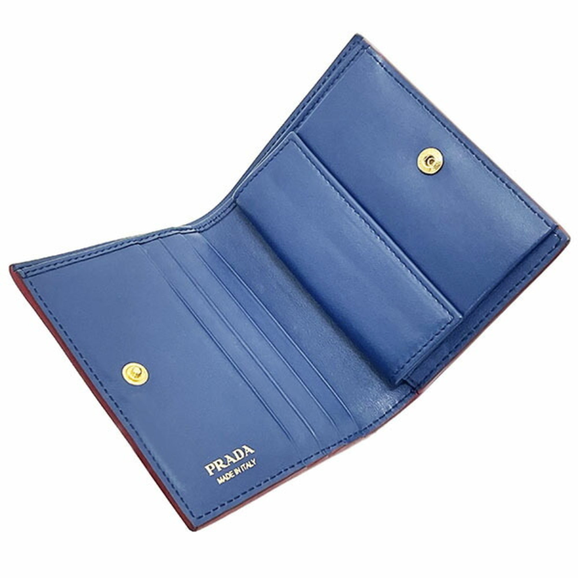 Prada Red Color Leather Wallet (Bi-Fold) (Pre-Owned)