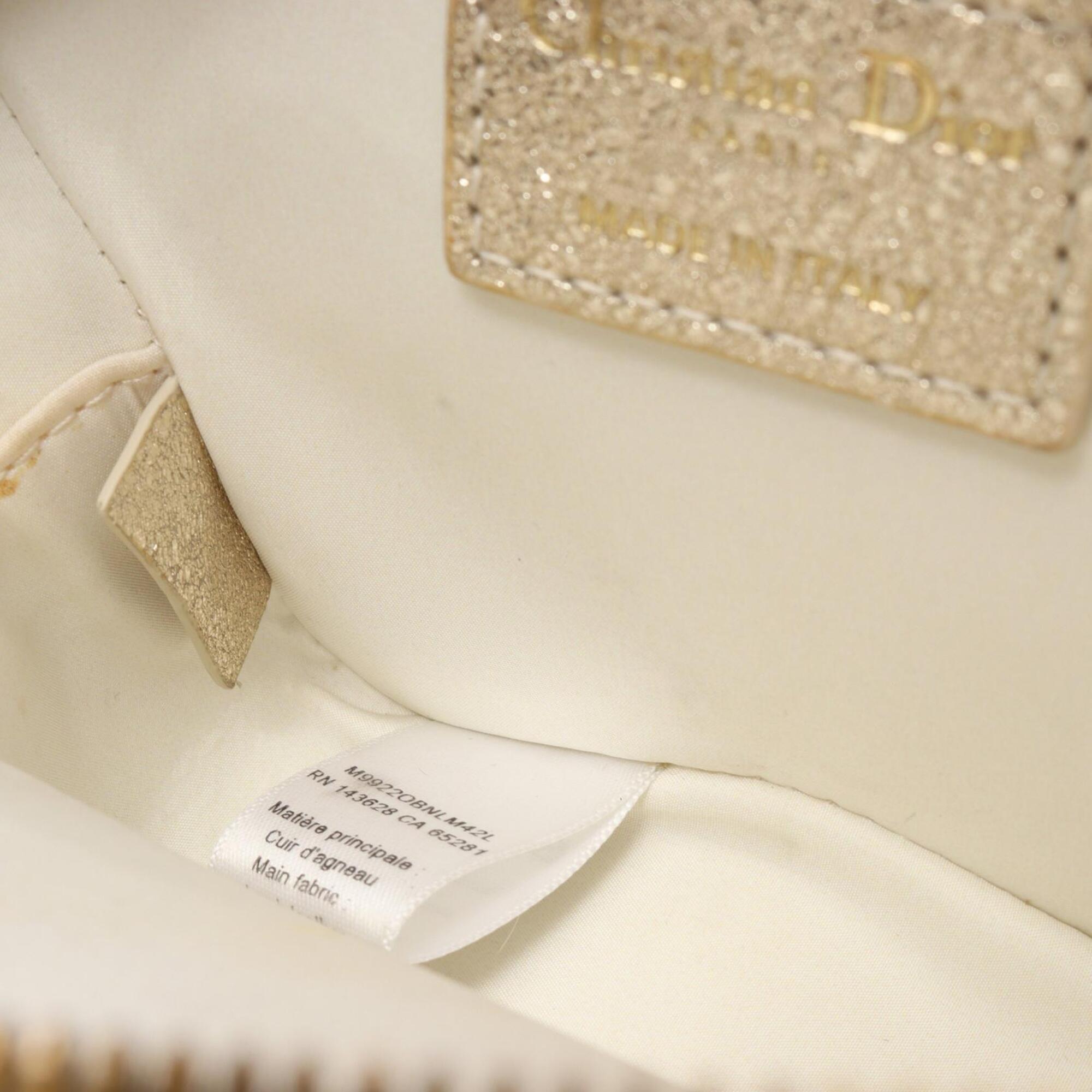 Christian Dior Gold Leather Handbag Shoulder Bag (Pre-Owned)