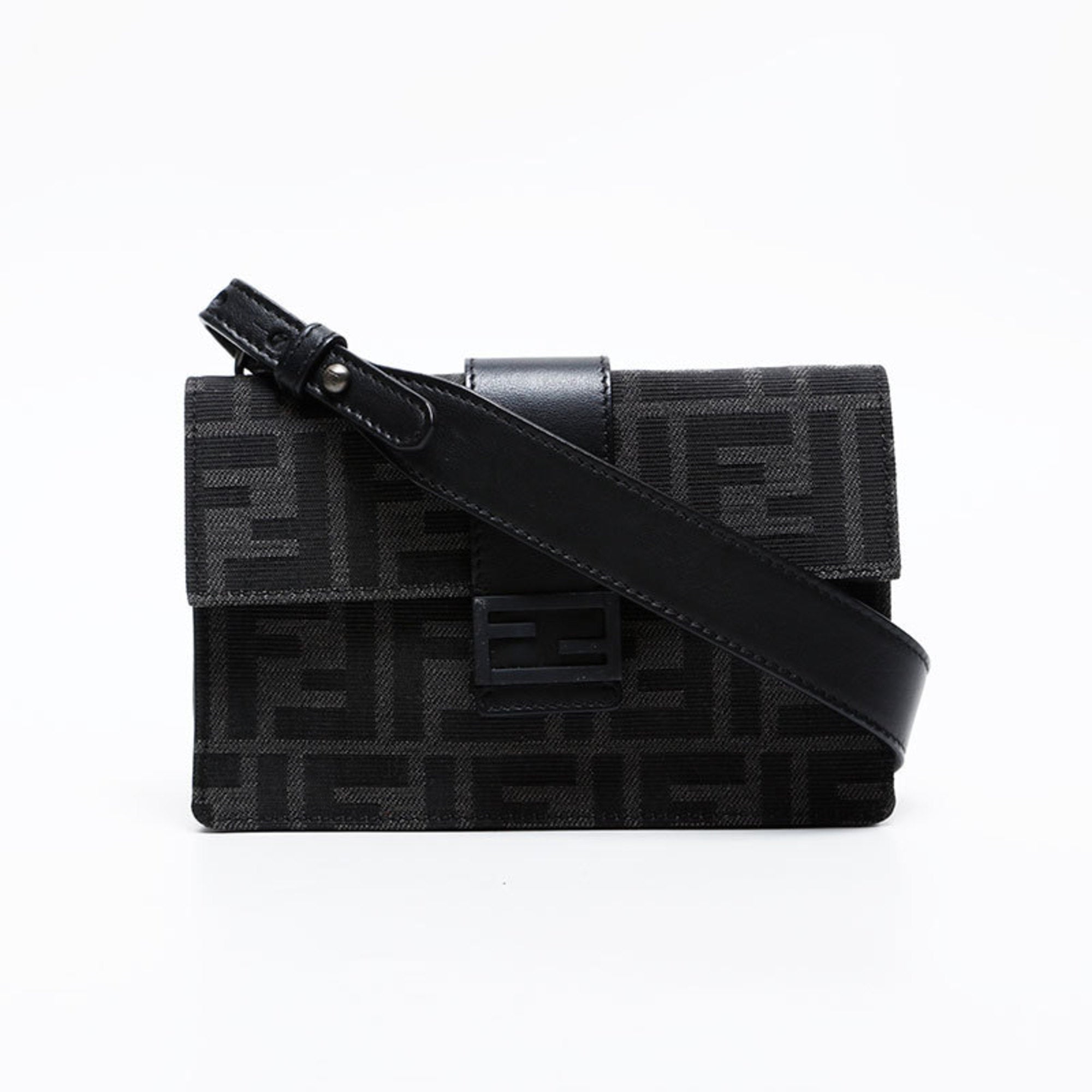 Fendi Zucca Black Shoulder Bag (Pre-Owned)
