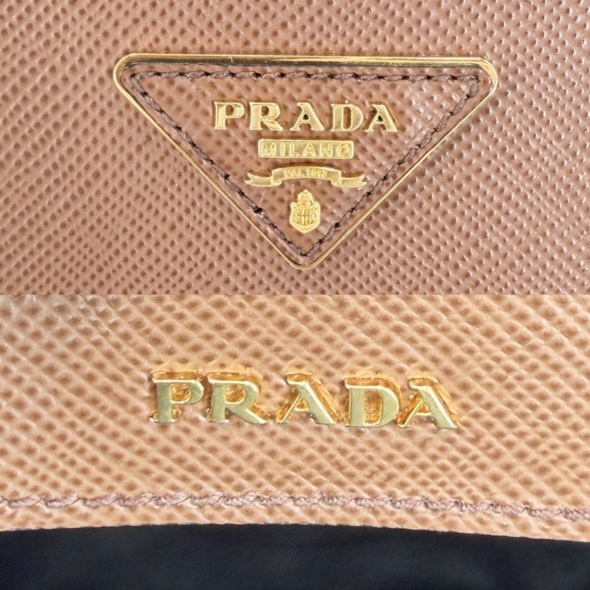 Prada Brown Leather Handbag Tote Bag (Pre-Owned)