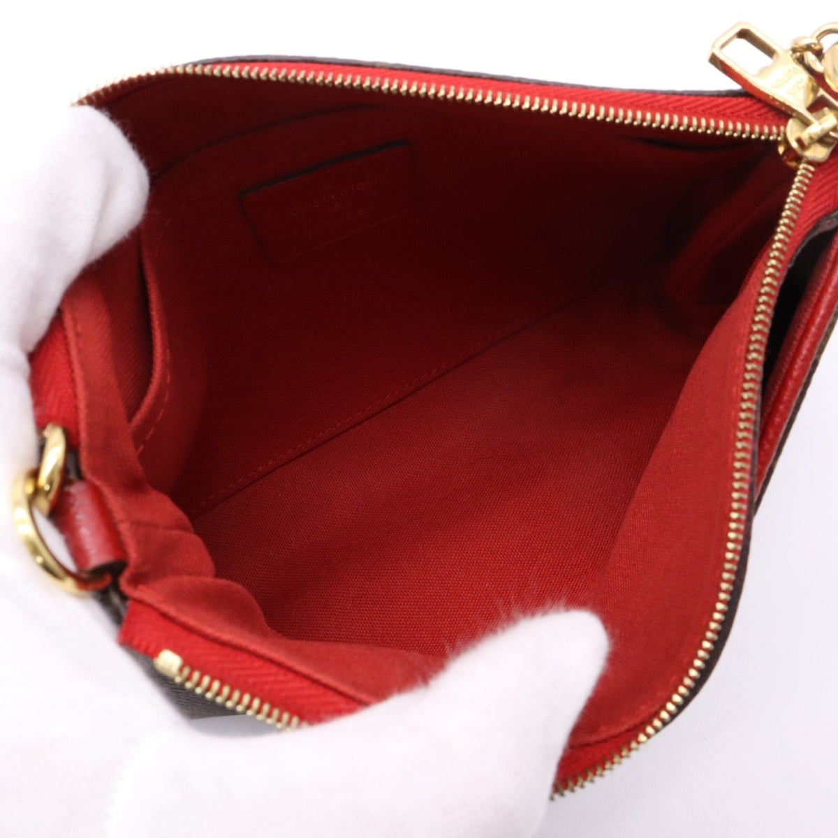 Louis Vuitton Beige Brown Coated Canvas Leather Handbag (Pre-Owned)