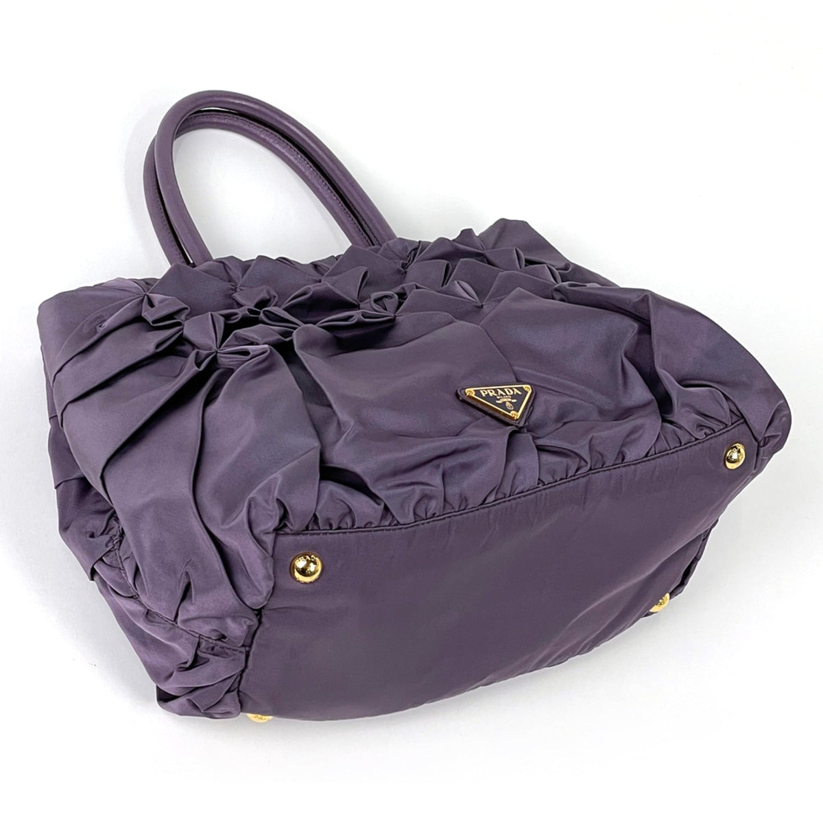 Prada Purple Nylon Leather Handbag (Pre-Owned)