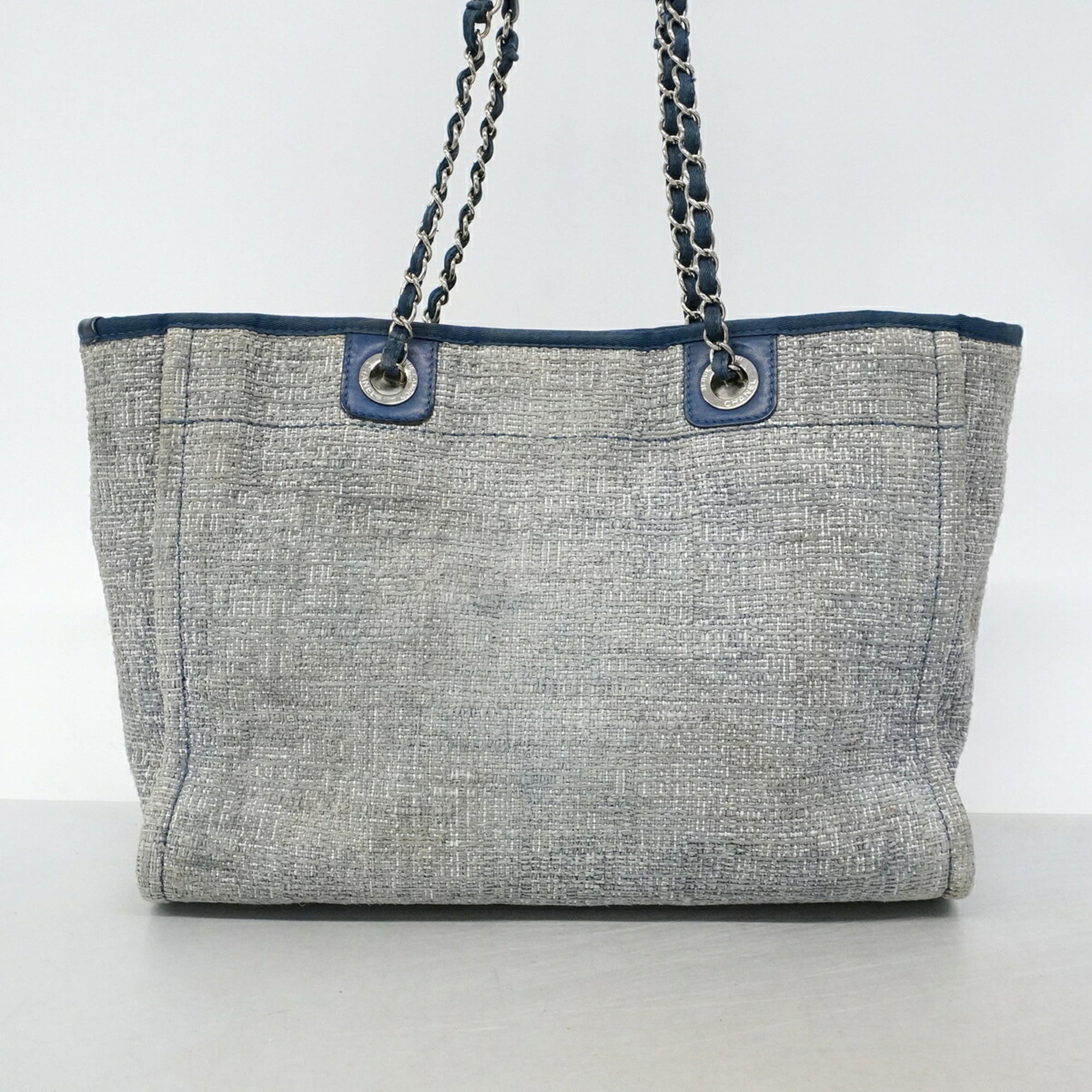 Chanel Navy Tweed Tote Bag (Pre-Owned)