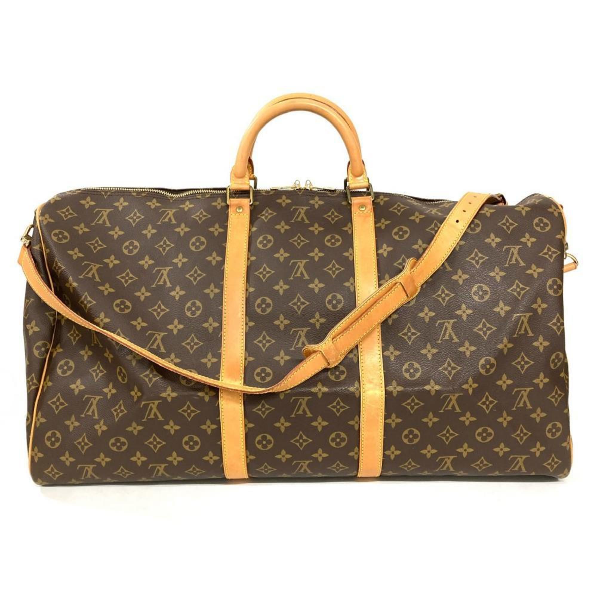 Louis Vuitton Monogram Brown Monogram Leather Boston Bag (Pre-Owned)