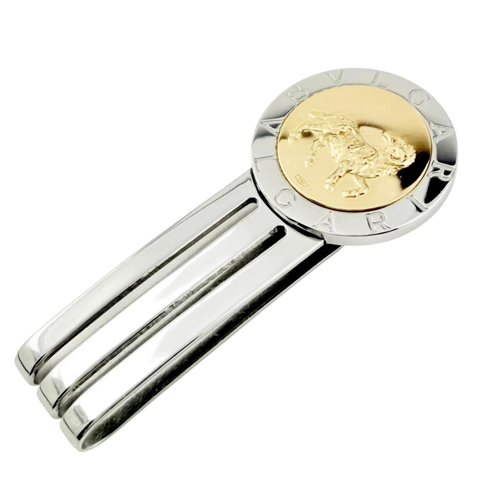 Bvlgari Gold Silver Stainless Steel Money Clip (Pre-Owned)