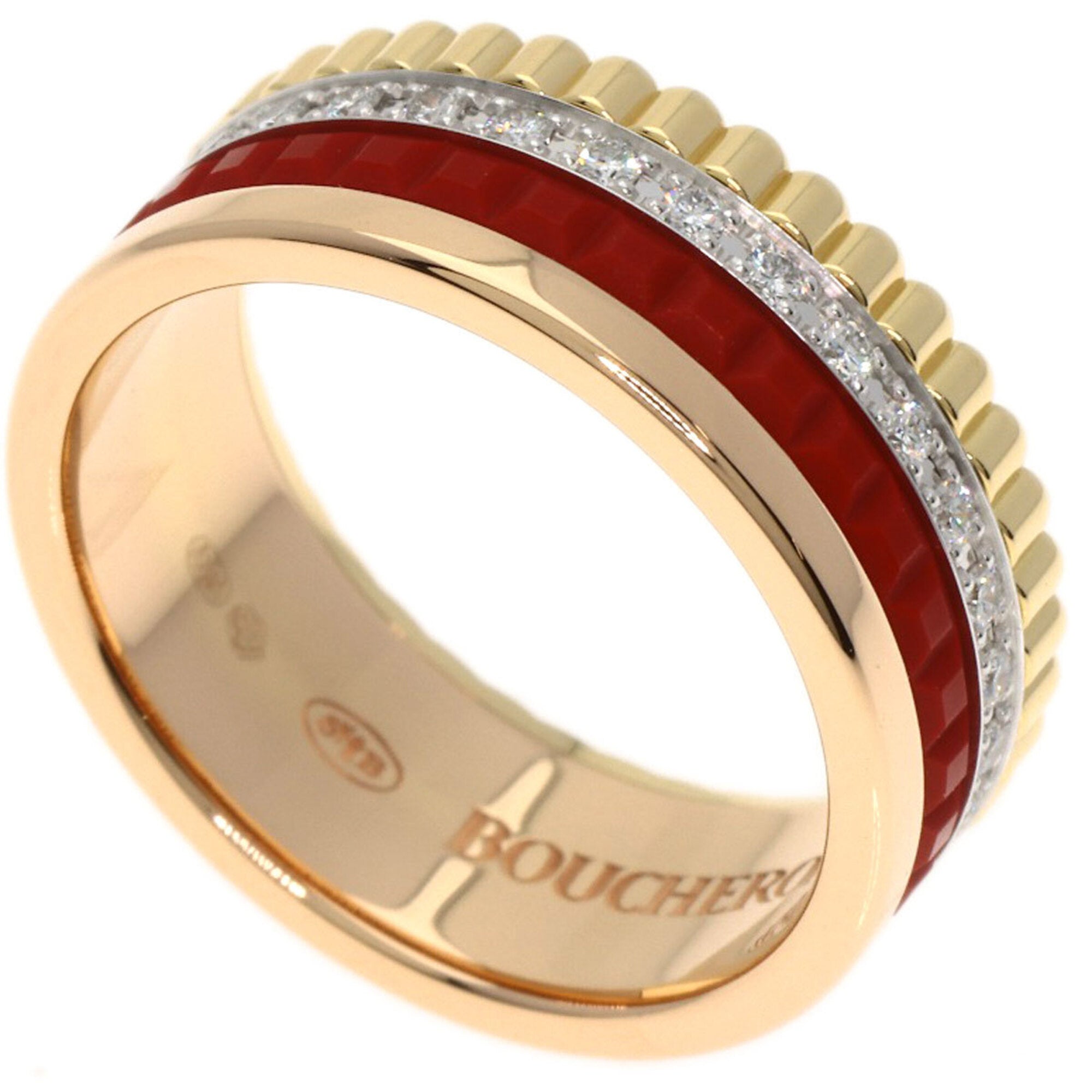 Boucheron Pink Gold Red Color Pink Gold (18K) Band Ring (Pre-Owned)