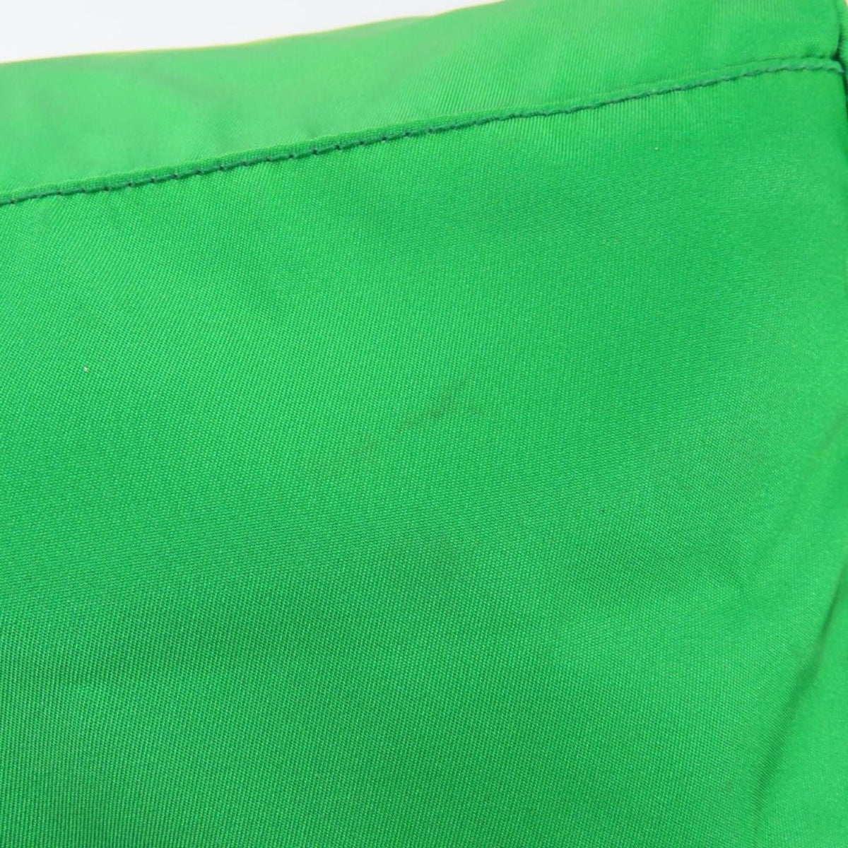 Prada Black Green Nylon Leather Tote Bag (Pre-Owned)