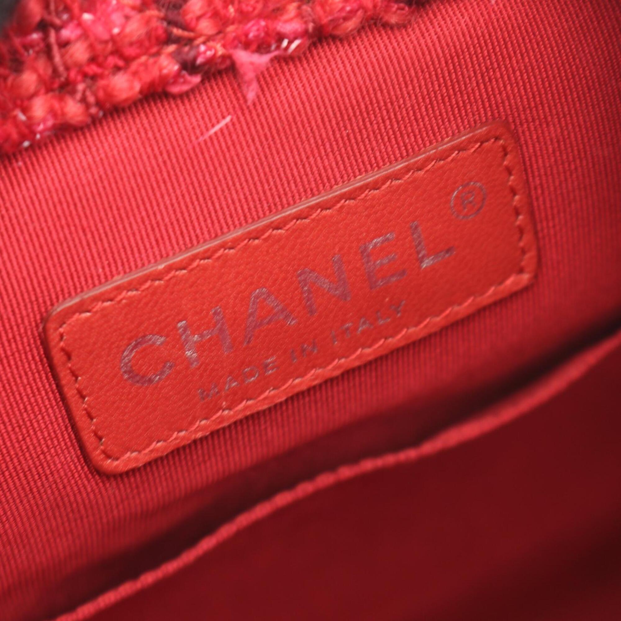 Chanel Pink Fabric Leather Backpack Handbag (Pre-Owned)