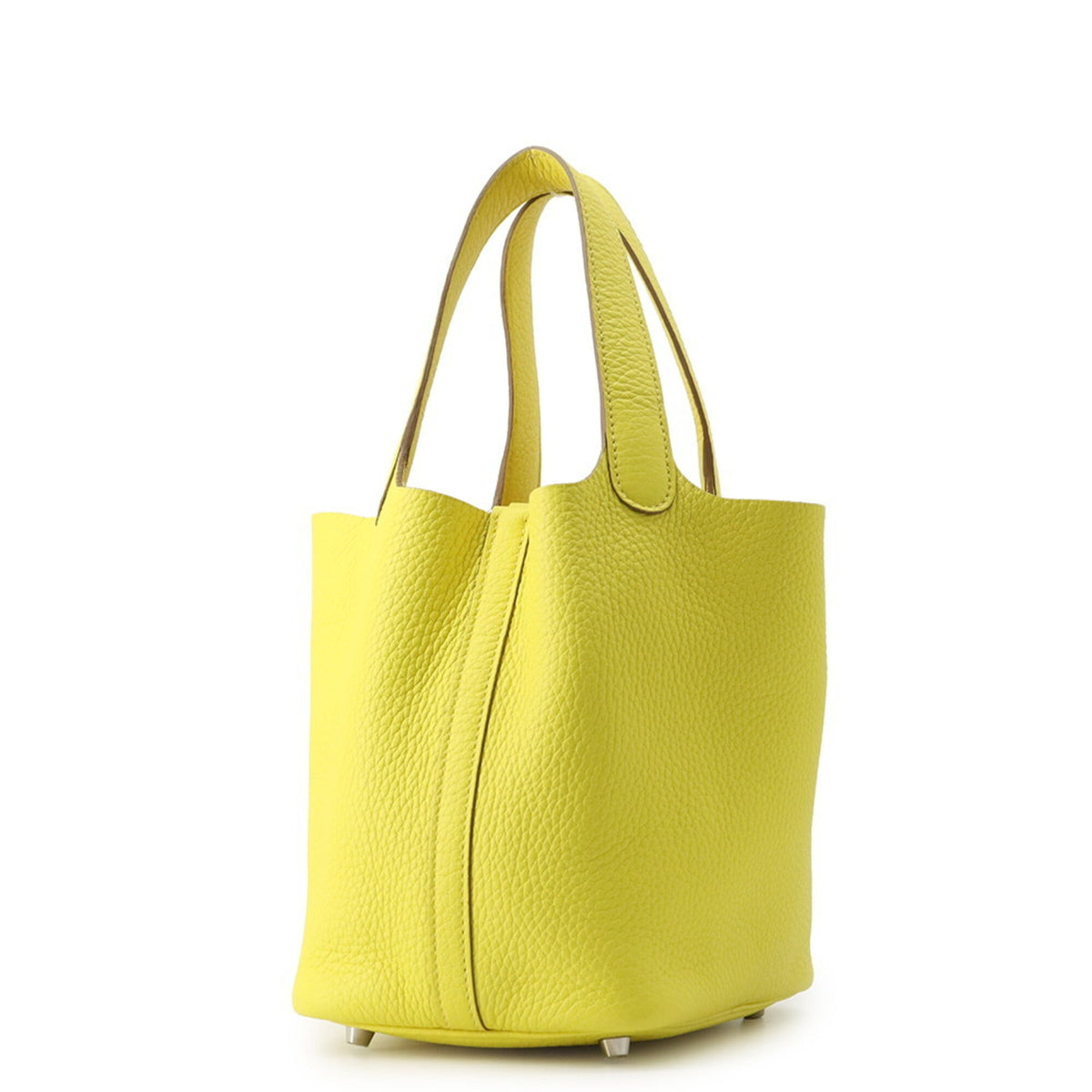 Hermes Lime Taurillon Clemence Leather Handbag Tote Bag (Pre-Owned)
