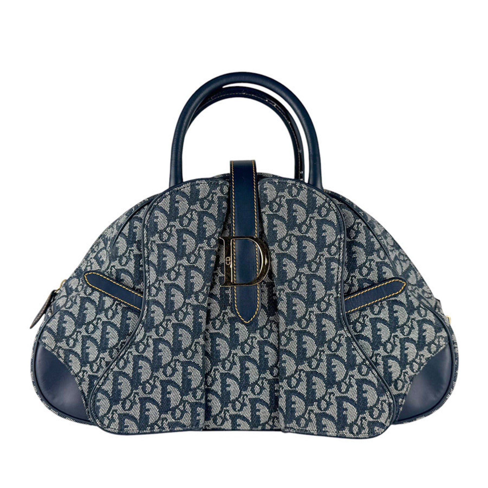Christian Dior Navy Trotter Leather Handbag (Pre-Owned)