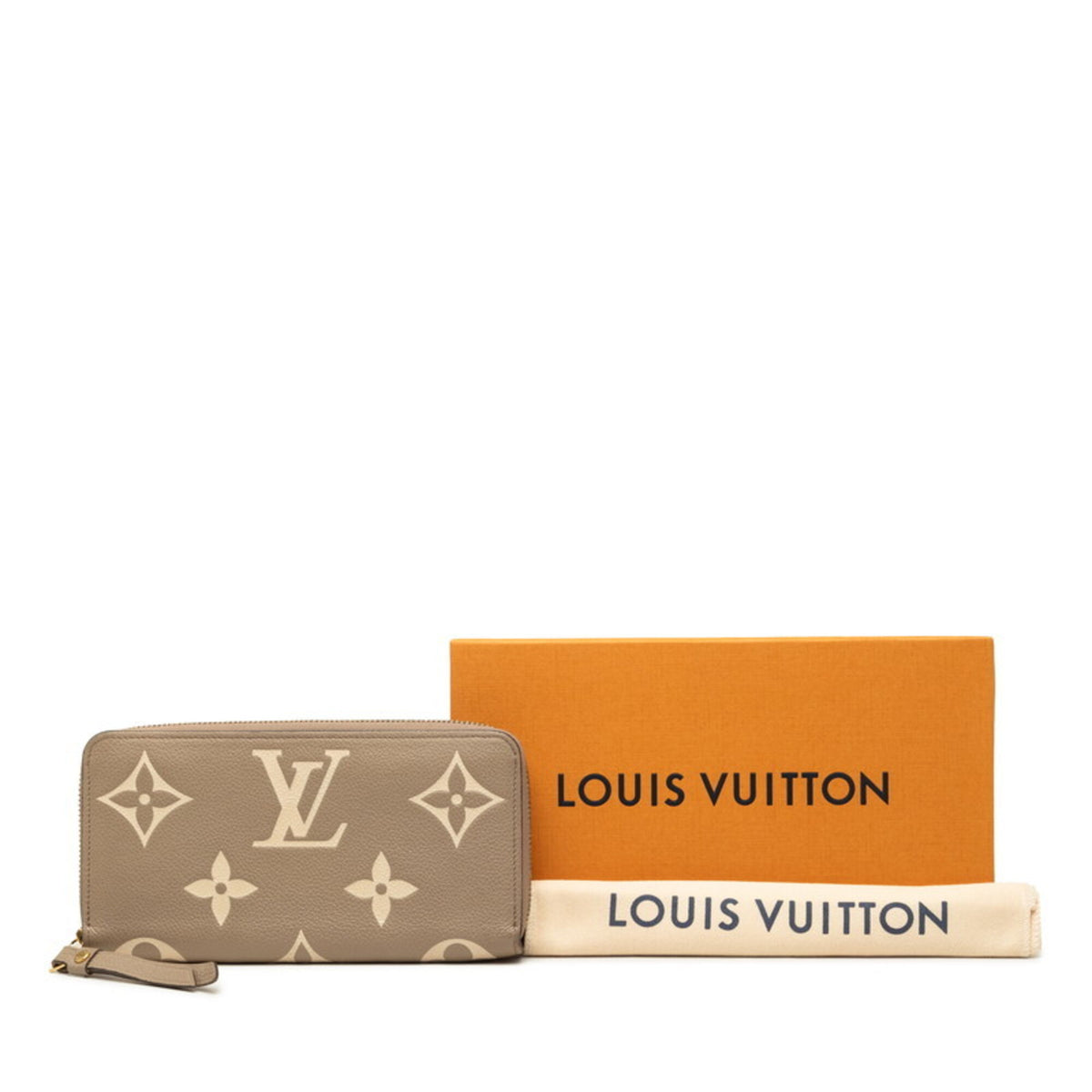 Louis Vuitton Monogram Empreinte Beige Tourterelle Leather Long Wallet (Bi-Fold) (Pre-Owned)