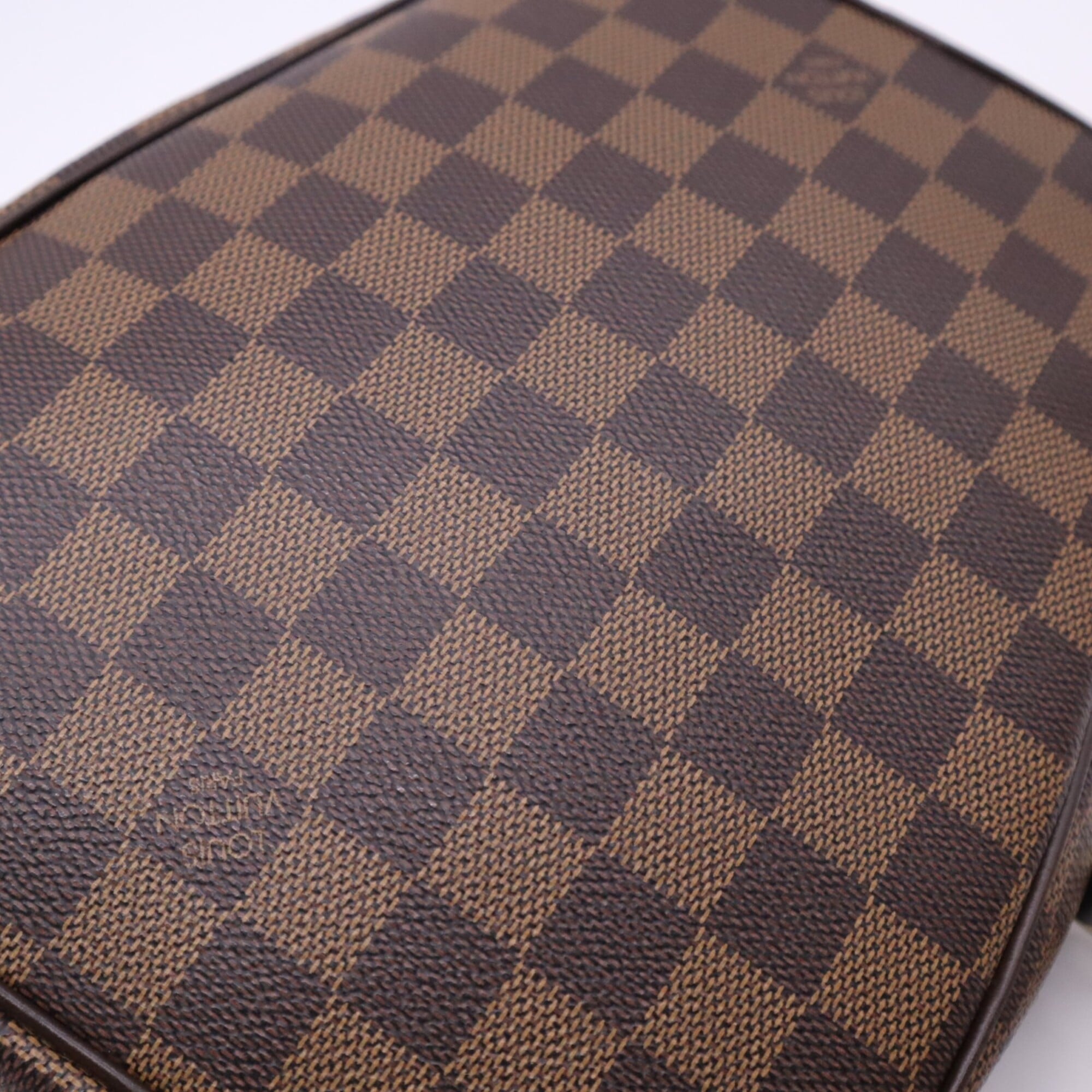 Louis Vuitton Damier Beige Brown Coated Canvas Leather Shoulder Bag (Pre-Owned)