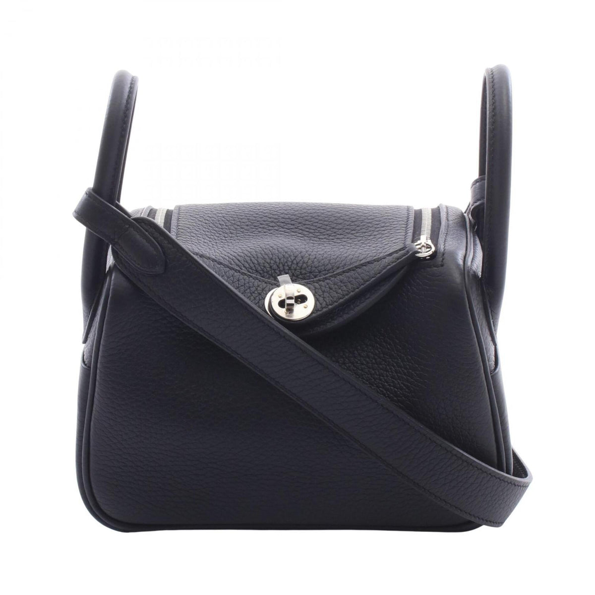 Hermes Black Taurillon Clemence Leather Handbag Shoulder Bag (Pre-Owned)