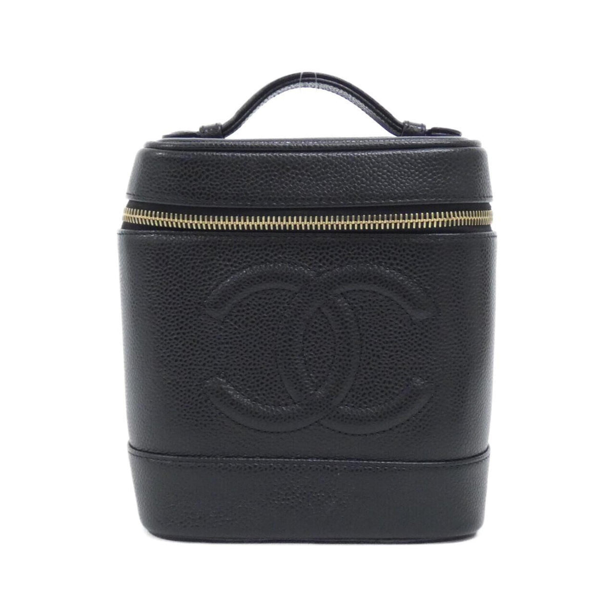 Chanel Black Grained Calfskin Handbag (Pre-Owned)