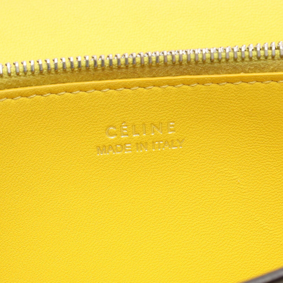 Celine Gray Yellow Leather Long Wallet (Bi-Fold) (Pre-Owned)