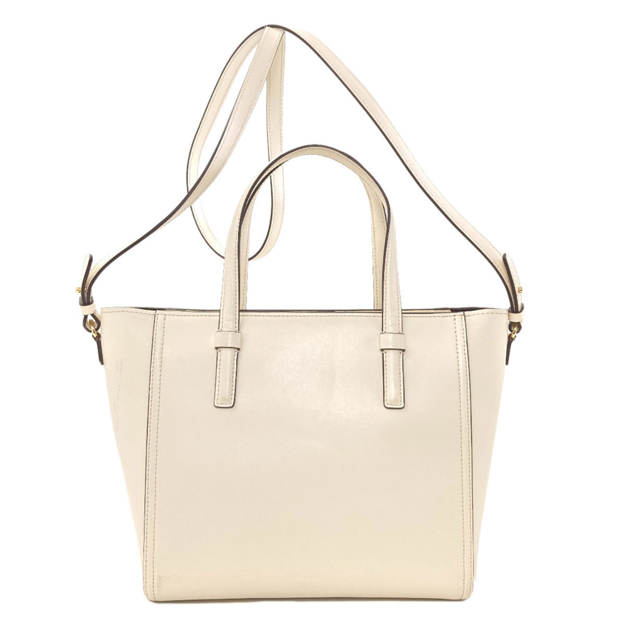 Salvatore Ferragamo White Leather Handbag (Pre-Owned)