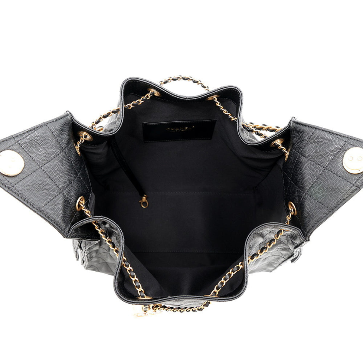Chanel Black Grained Calfskin Shoulder Bag (Pre-Owned)