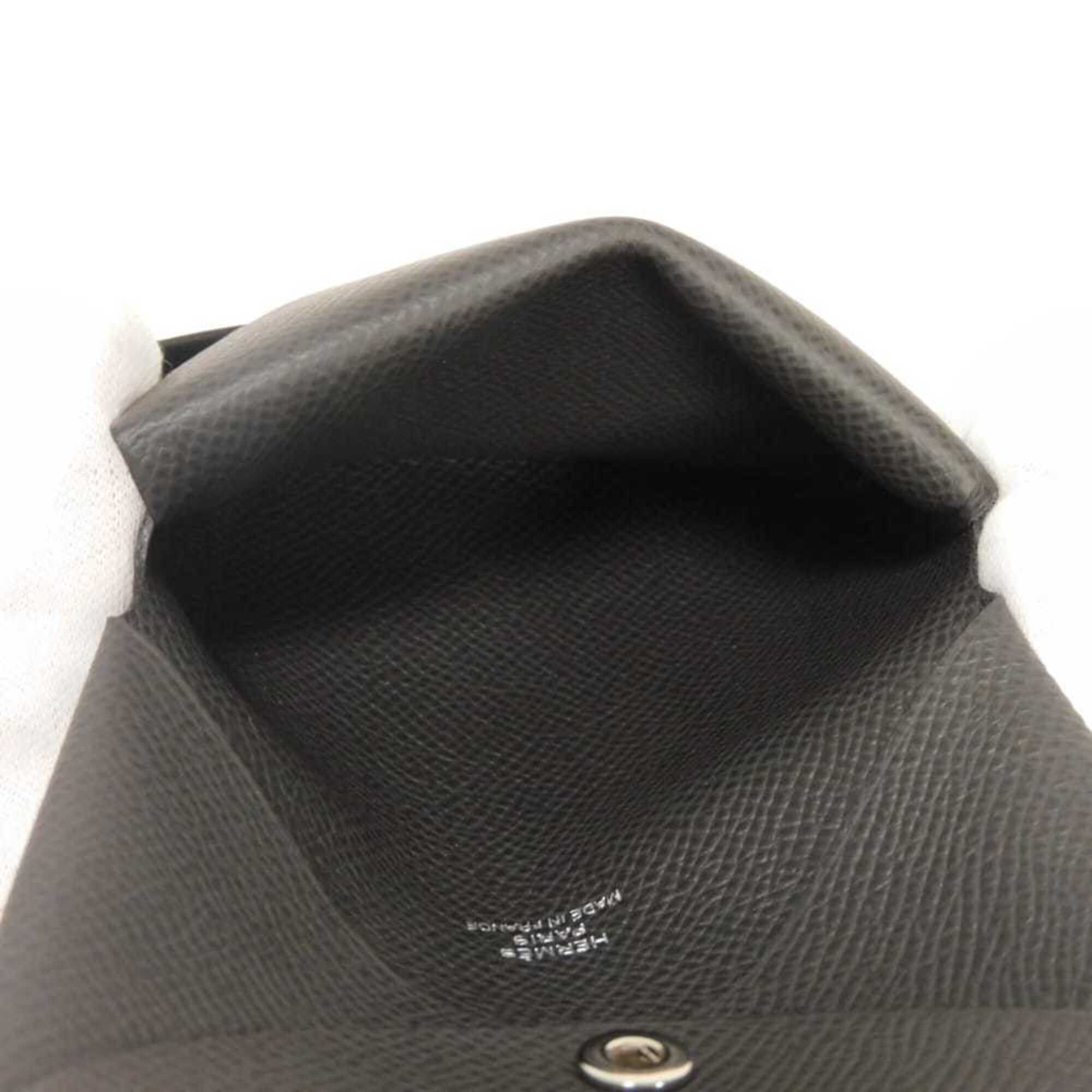 Hermes Dark Gray Graphite Epsom Leather Coin Purse/Coin Case (Pre-Owned)