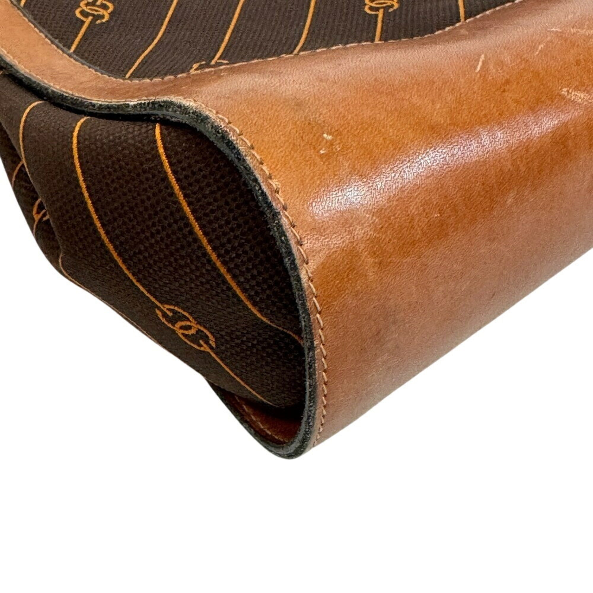 Gucci Brown Canvas Leather Shoulder Bag (Pre-Owned)