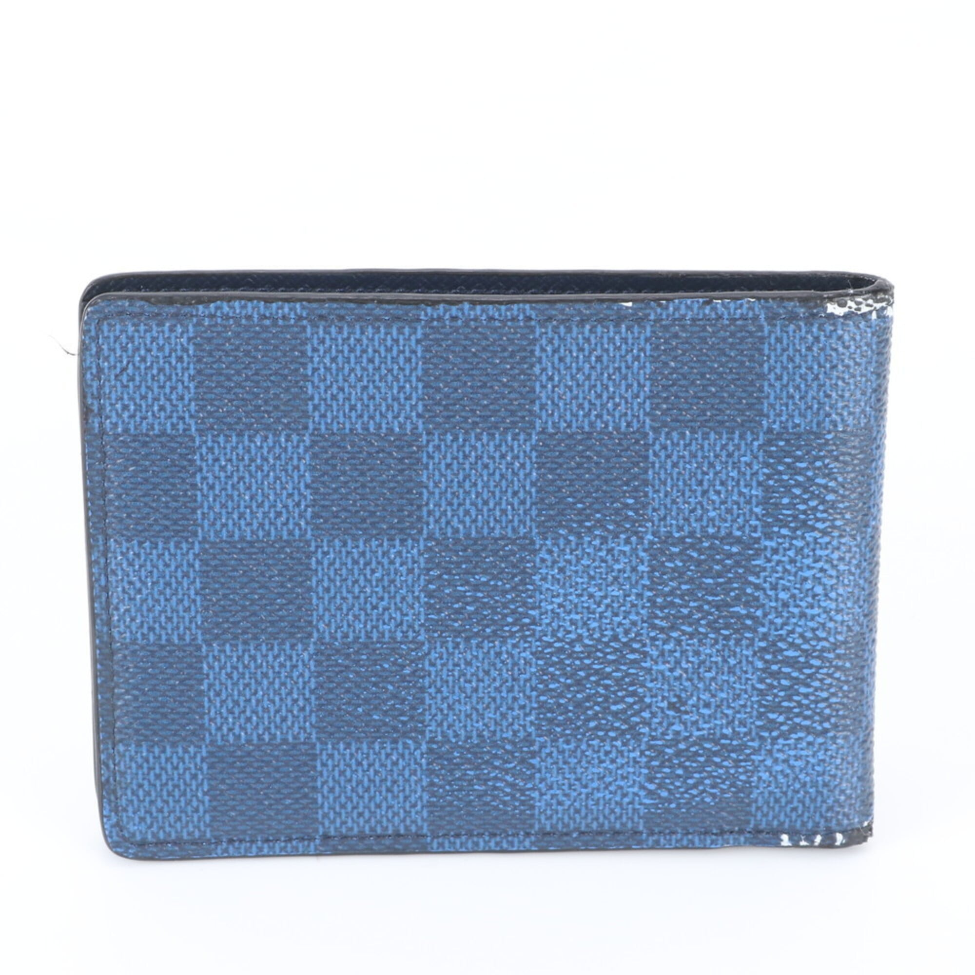 Louis Vuitton Blue Coated Canvas Leather Wallet (Bi-Fold) (Pre-Owned)