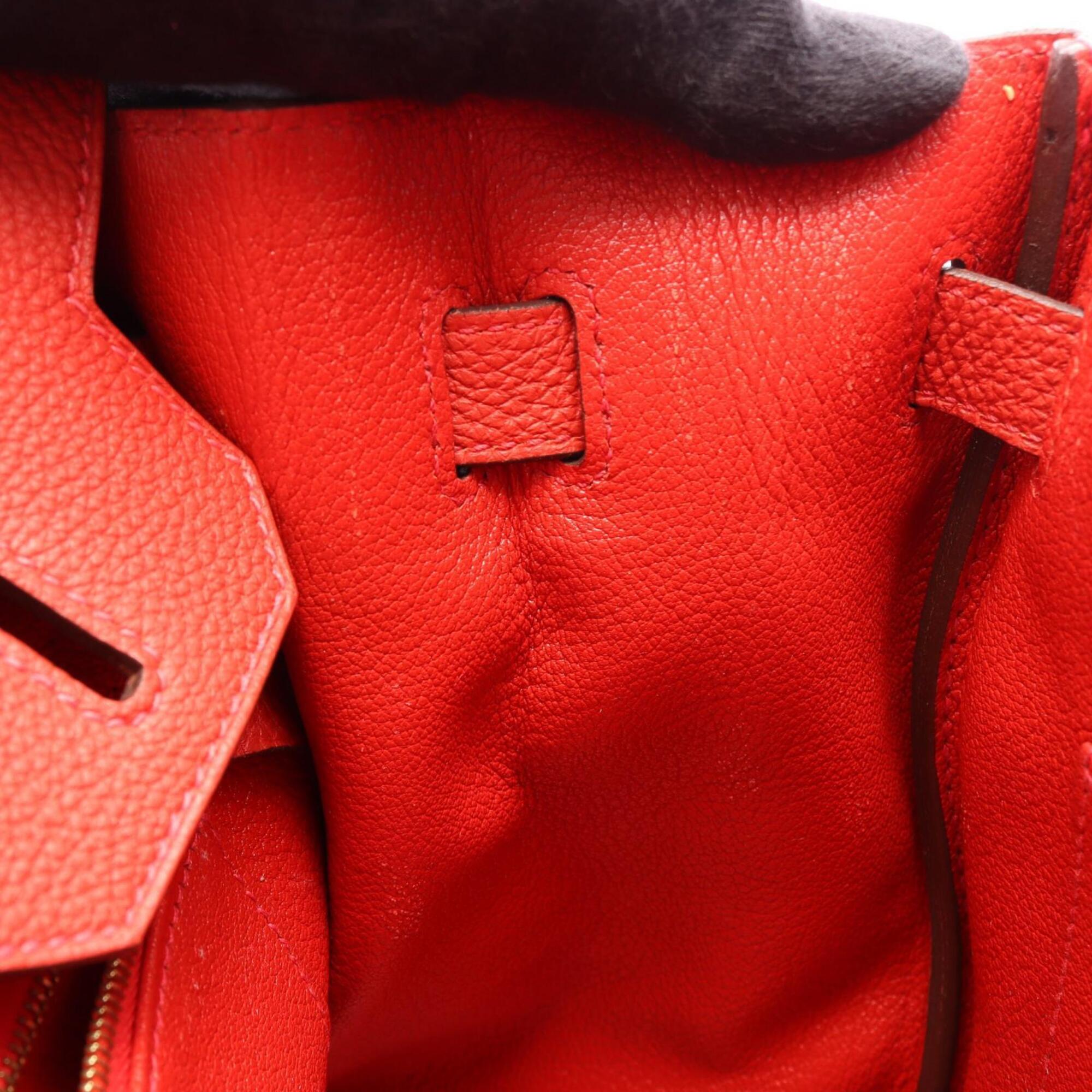Hermes Red Color Togo Leather Handbag (Pre-Owned)