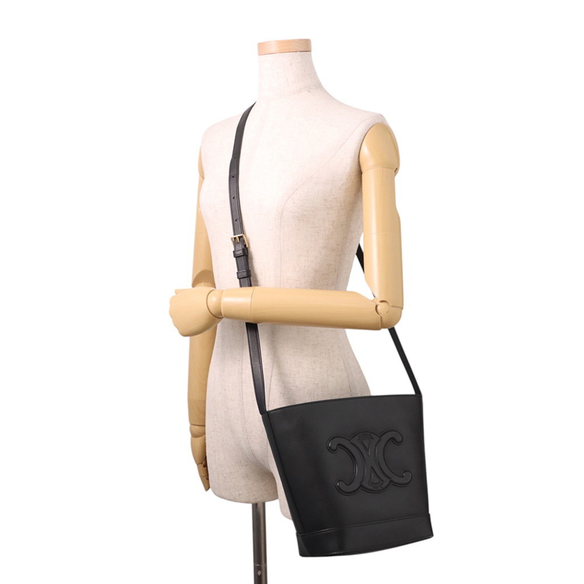 Celine Black Leather Handbag Shoulder Bag (Pre-Owned)