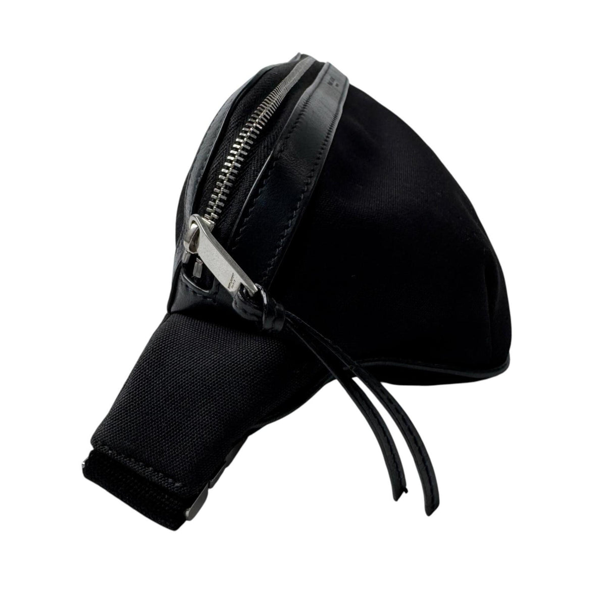 Saint Laurent Black Canvas Leather Pouch Sling Bag (Pre-Owned)