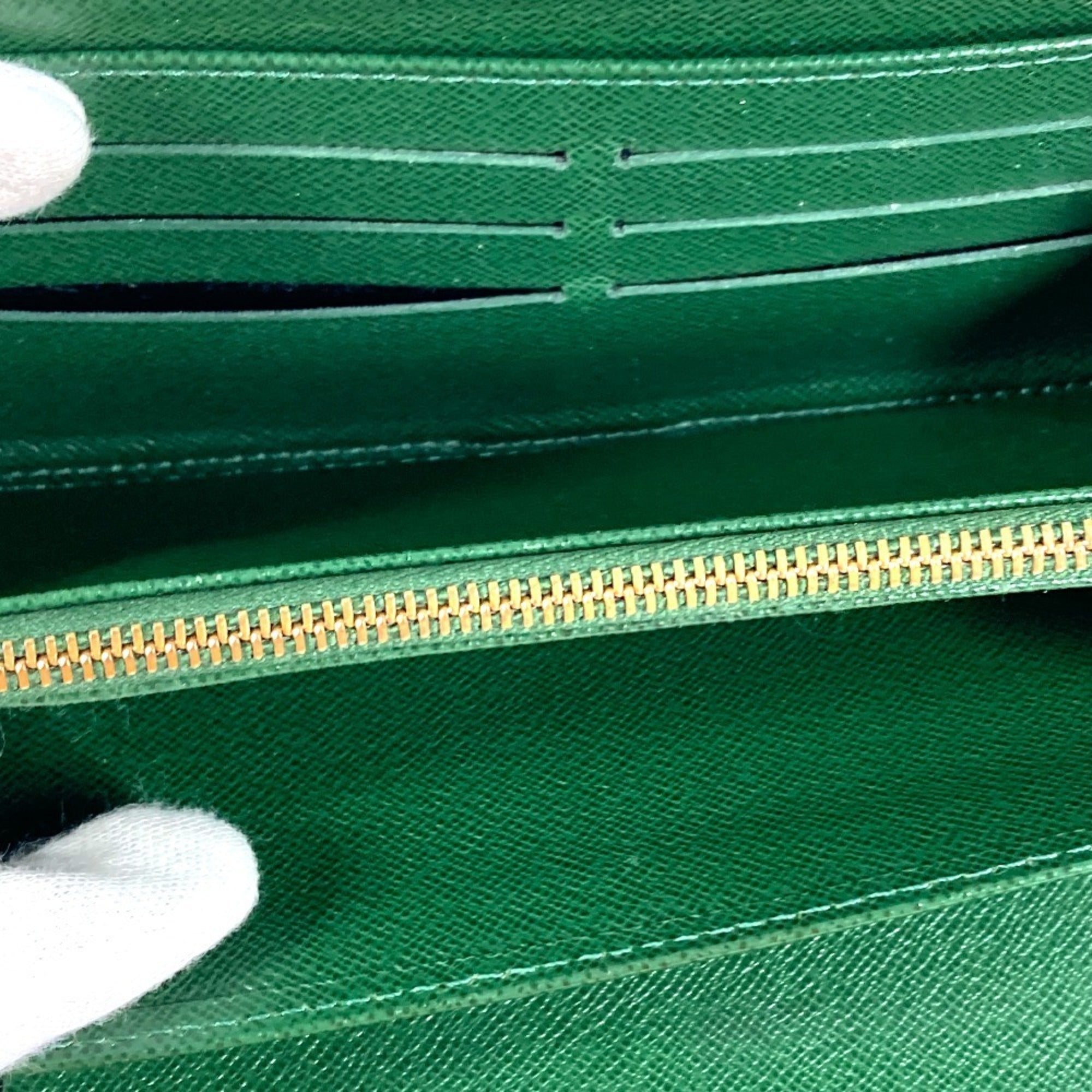 Louis Vuitton Brown Green Monogram Long Wallet (Bi-Fold) (Pre-Owned)