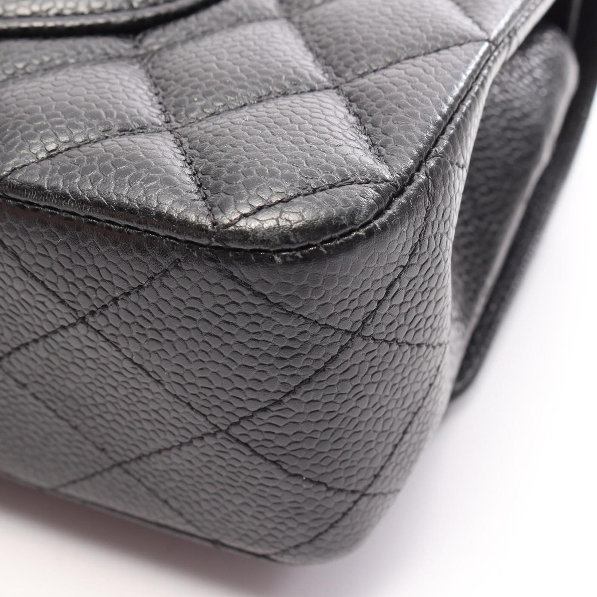 Chanel Black Grained Calfskin Handbag Shoulder Bag (Pre-Owned)