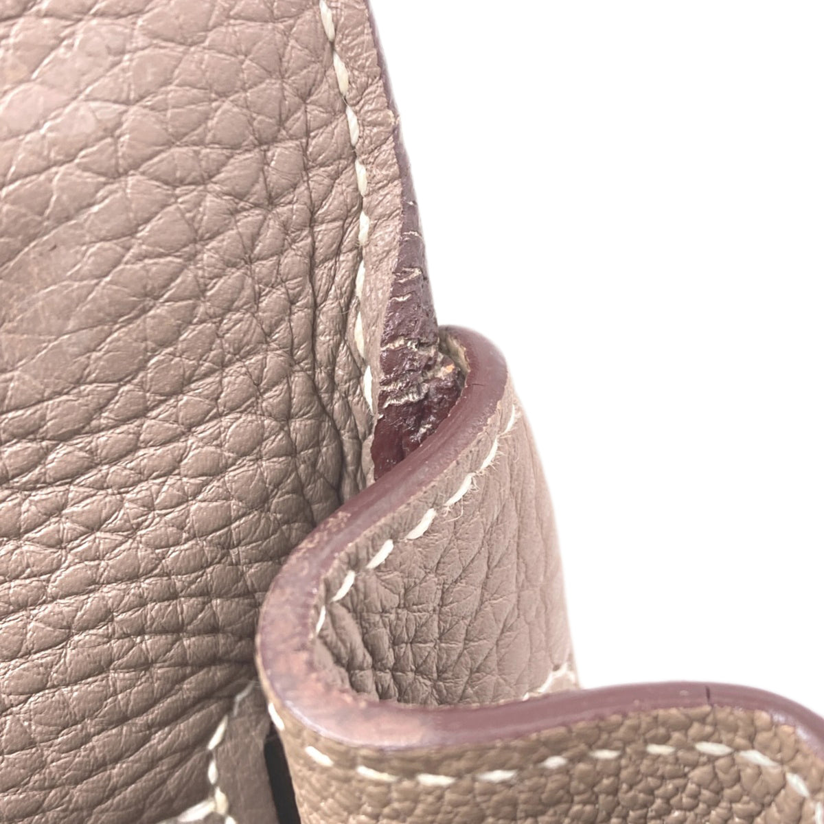 Hermes Etoupe Gray Togo Leather Handbag (Pre-Owned)