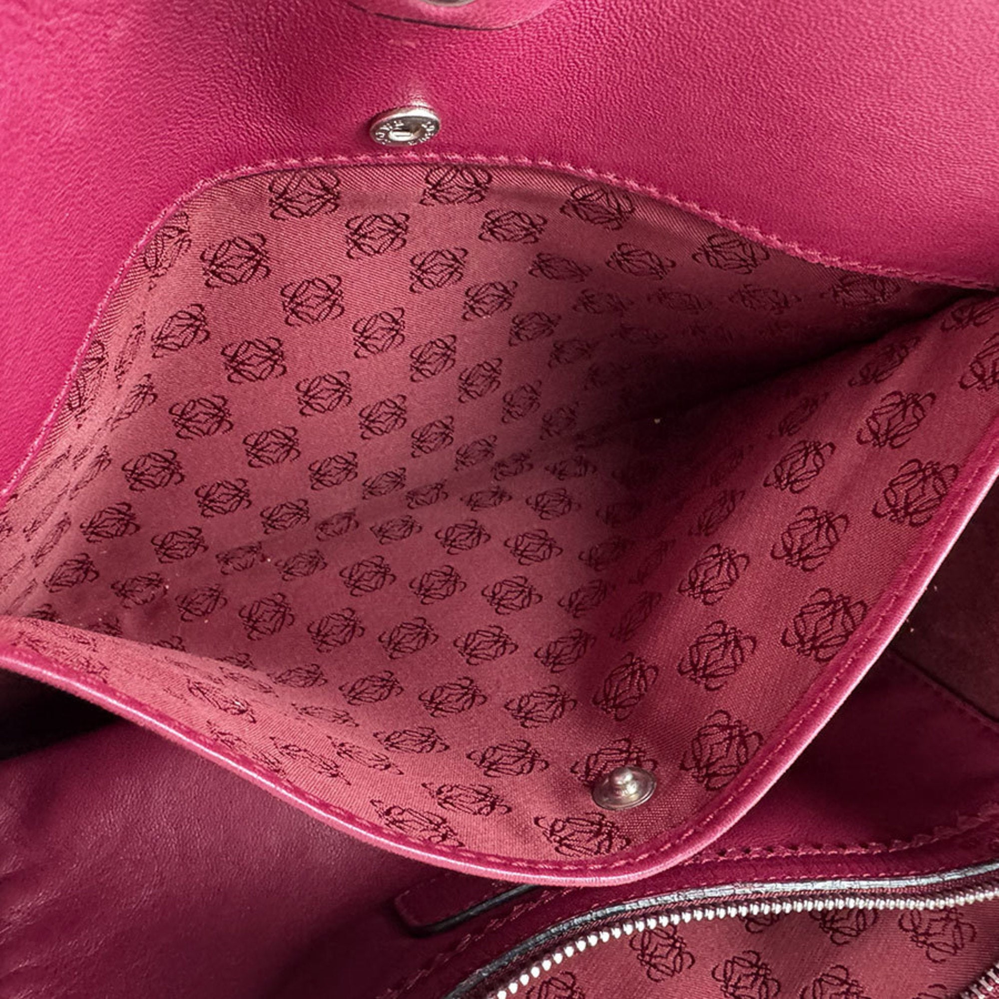 Loewe Red Color Wine Leather Handbag Tote Bag (Pre-Owned)