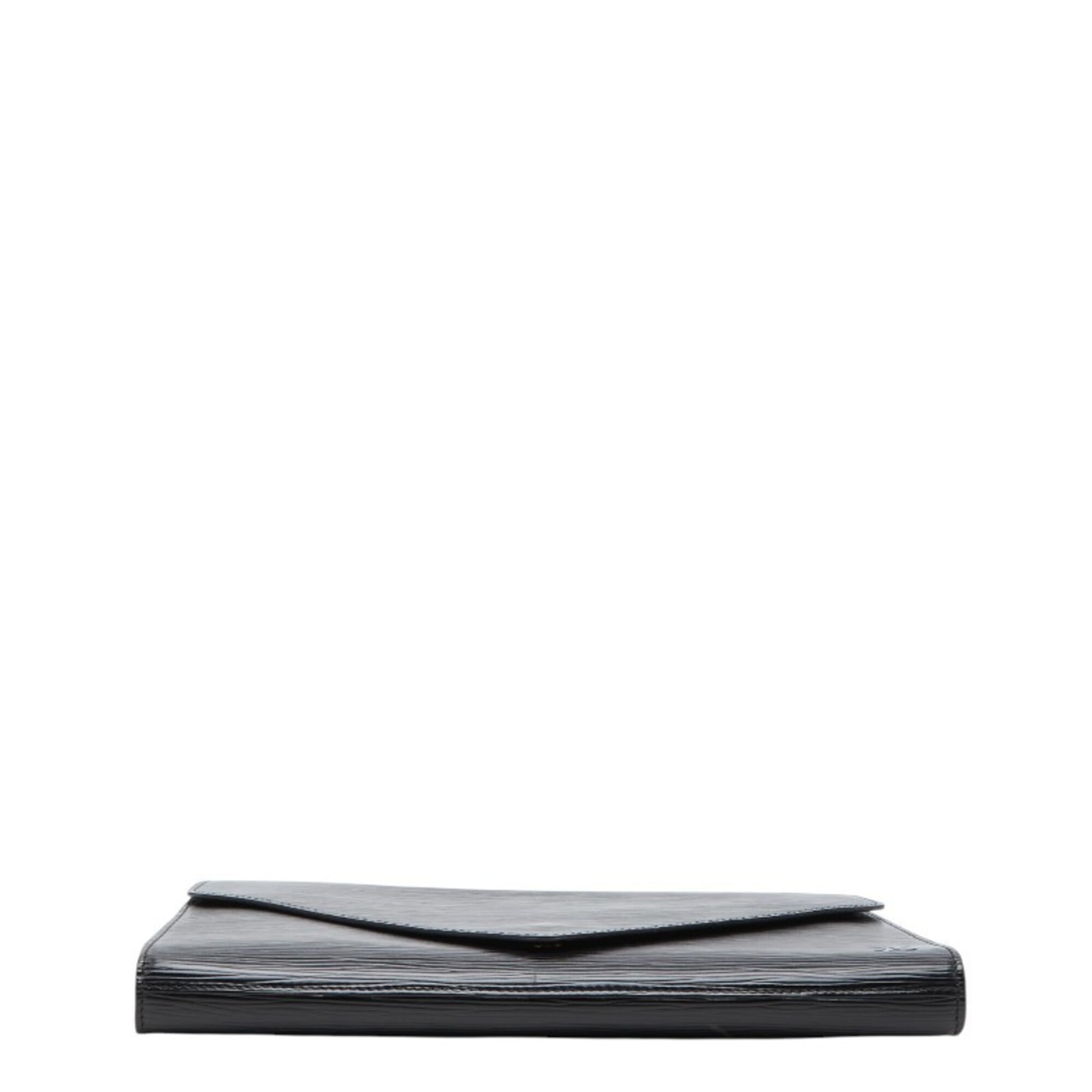 Louis Vuitton Black Noir Leather Clutch Bag (Pre-Owned)