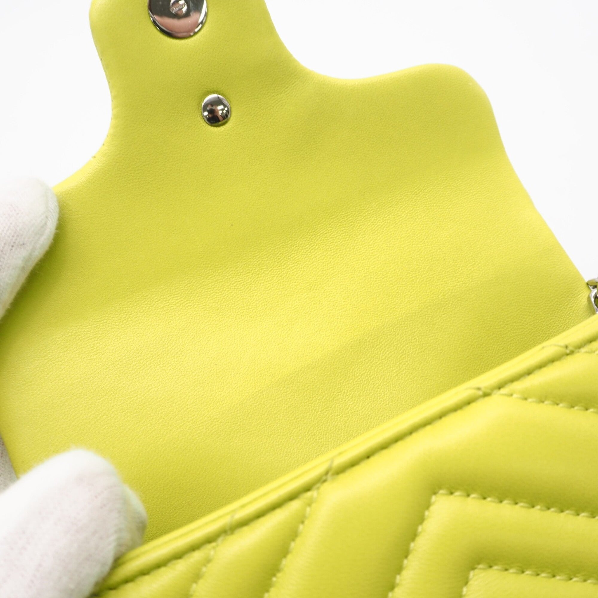 Gucci Gg Marmont Yellow Leather Shoulder Bag (Pre-Owned)