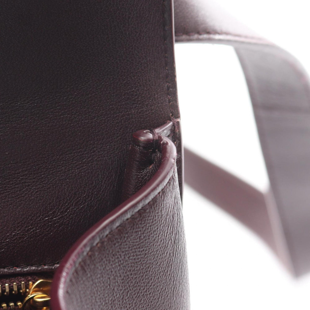 Bottega Veneta Bordeaux Leather Handbag Shoulder Bag (Pre-Owned)