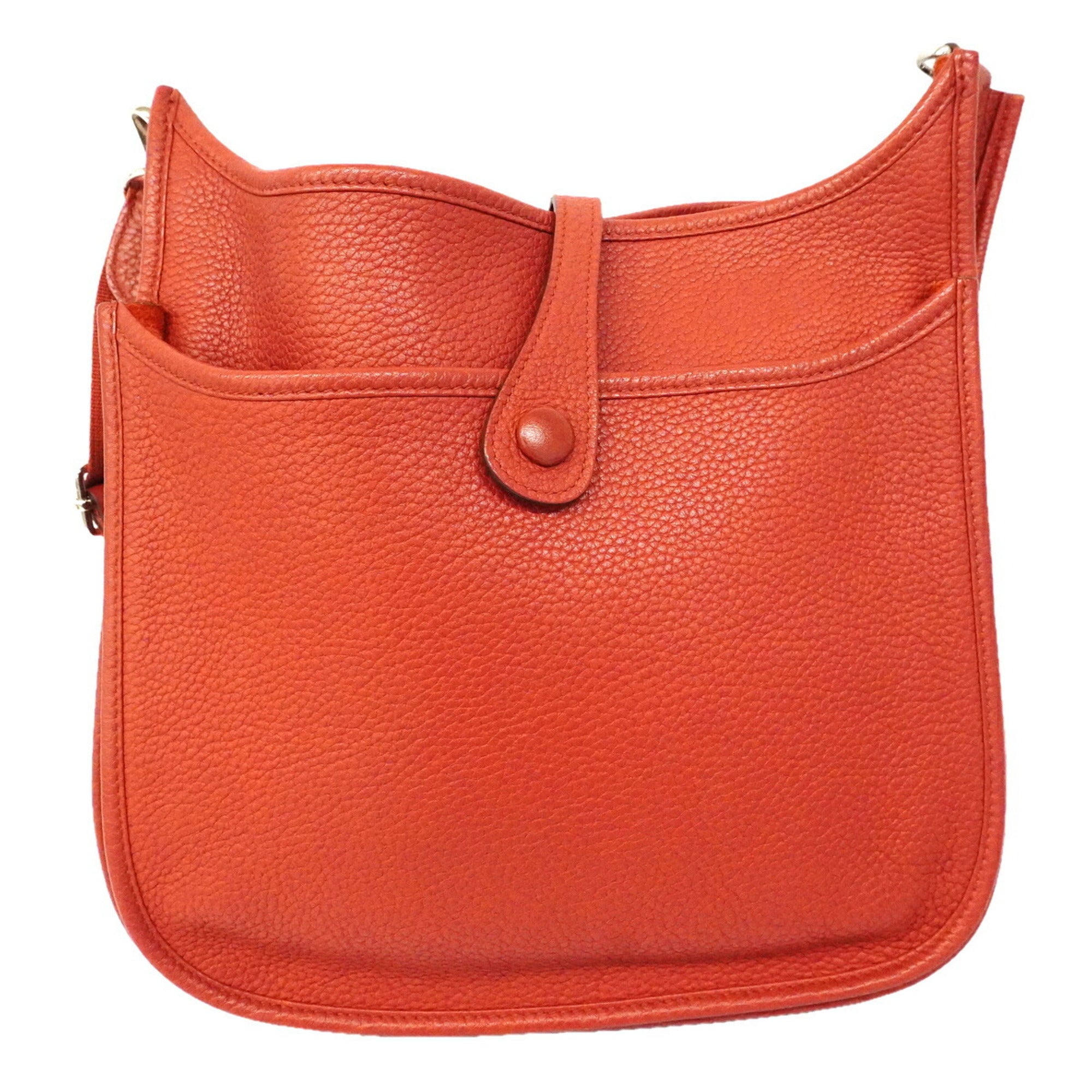 Hermes Rouge Casaque Taurillon Clemence Leather Shoulder Bag (Pre-Owned)