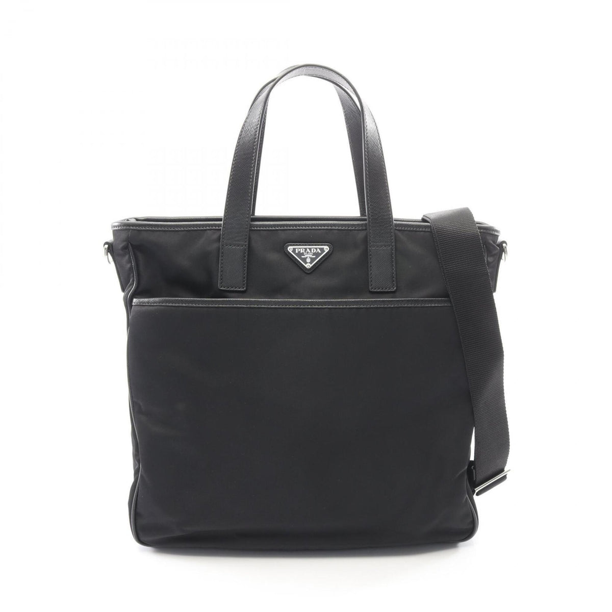 Prada Black Nylon Leather Handbag (Pre-Owned)