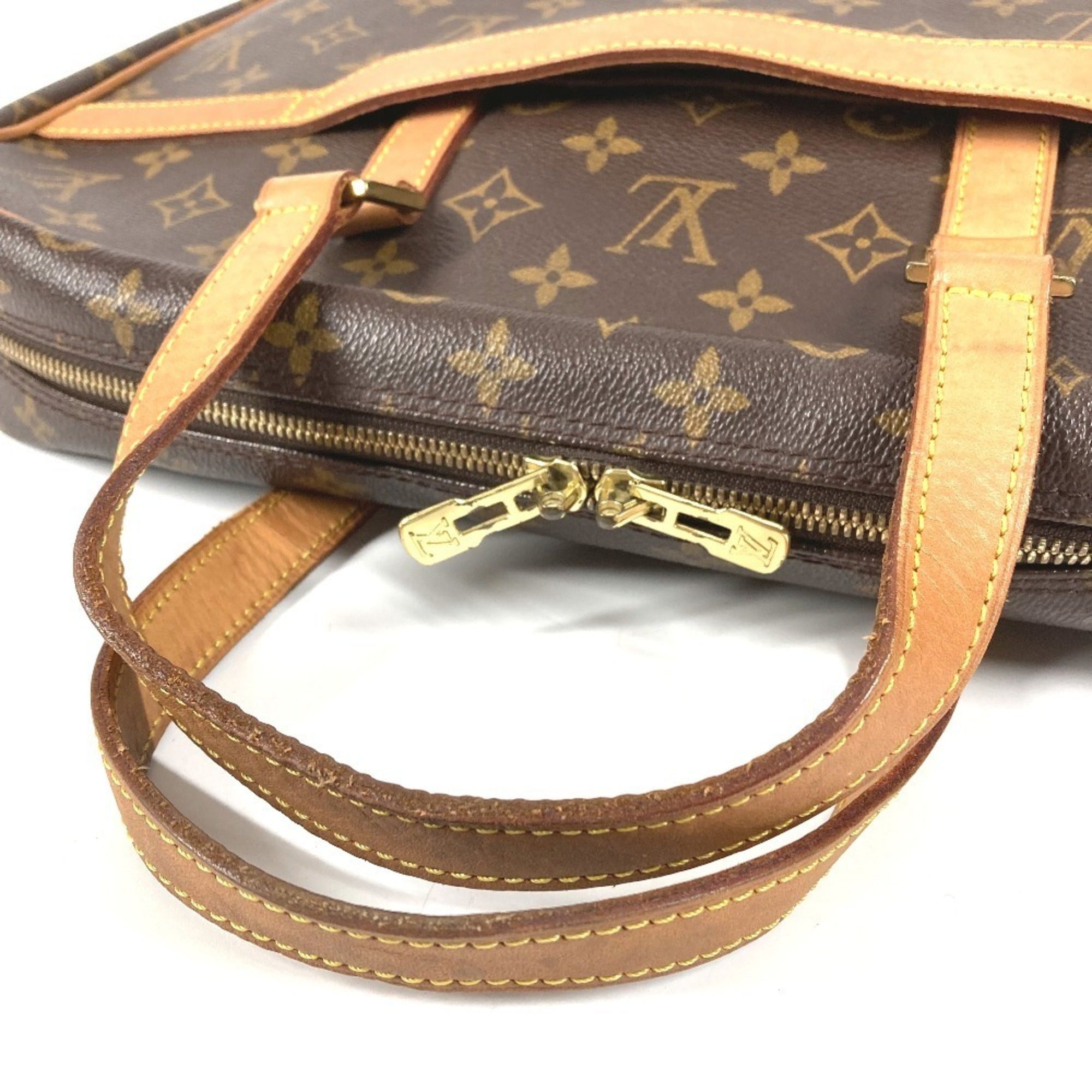 Louis Vuitton Brown Monogram Canvas Handbag Tote Bag (Pre-Owned)