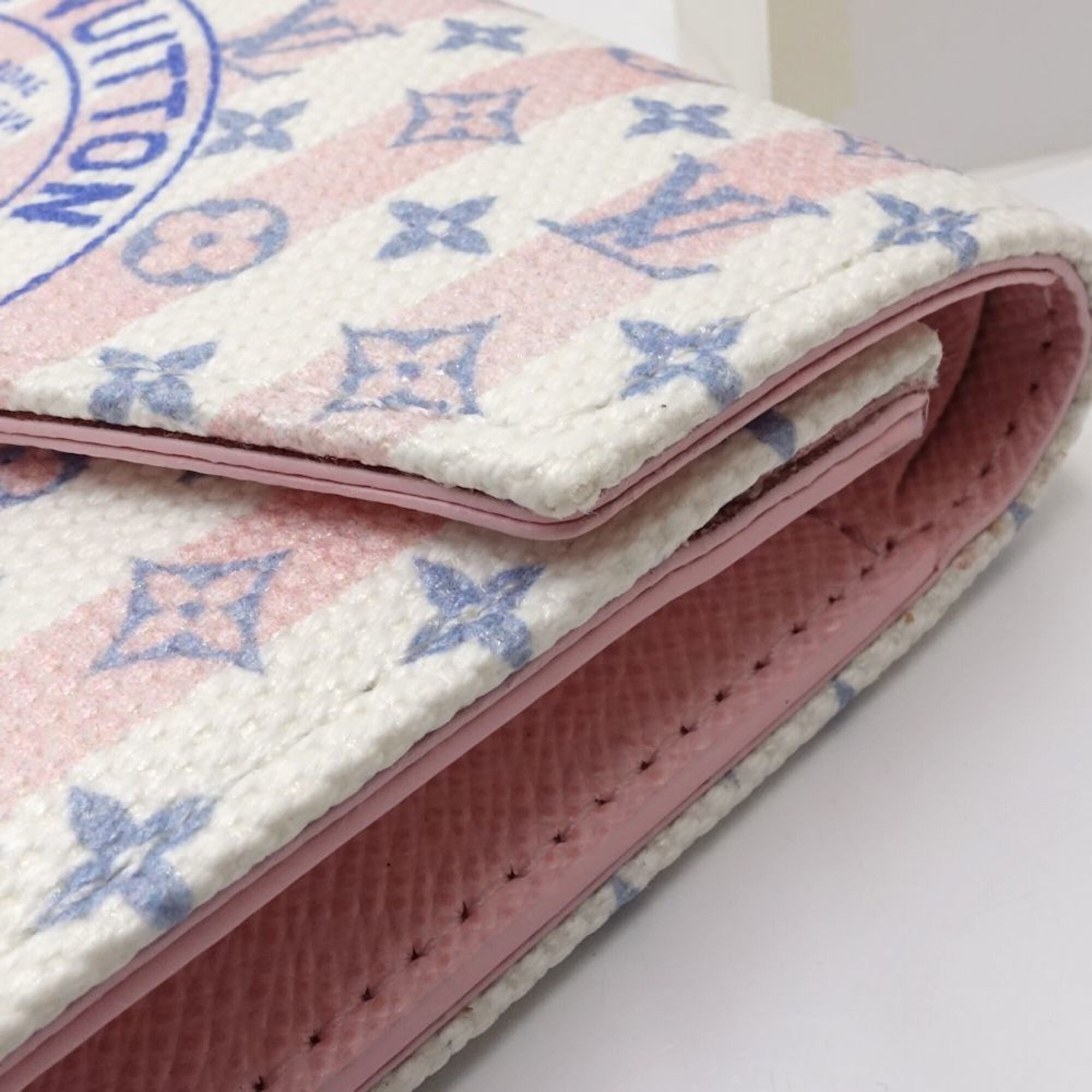 Louis Vuitton Blue White Canvas Wallet (Tri-Fold) (Pre-Owned)