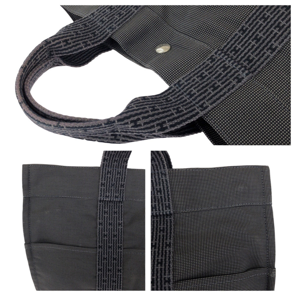 Hermes Gray Polyamide Polyester Handbag Tote Bag (Pre-Owned)