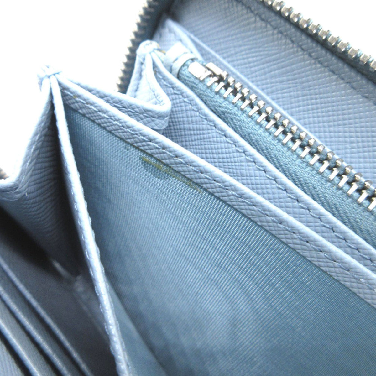 Prada Blue Leather Long Wallet (Bi-Fold) (Pre-Owned)