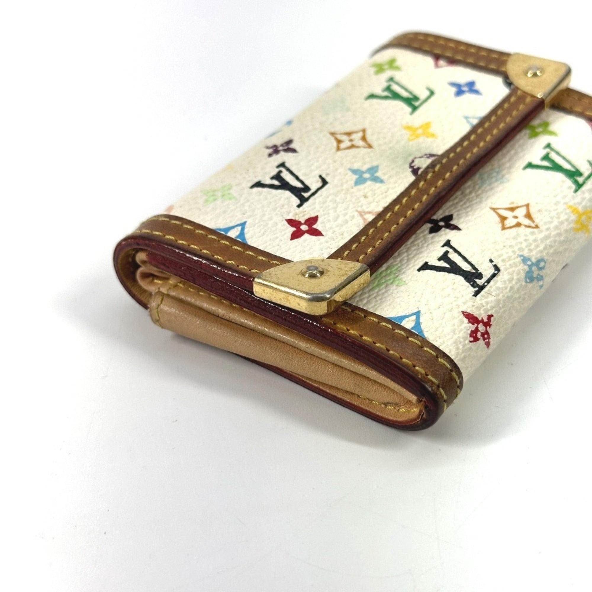Louis Vuitton Blanc Multi-Color White Monogram Multicolore Canvas Coin Purse/Coin Case (Pre-Owned)
