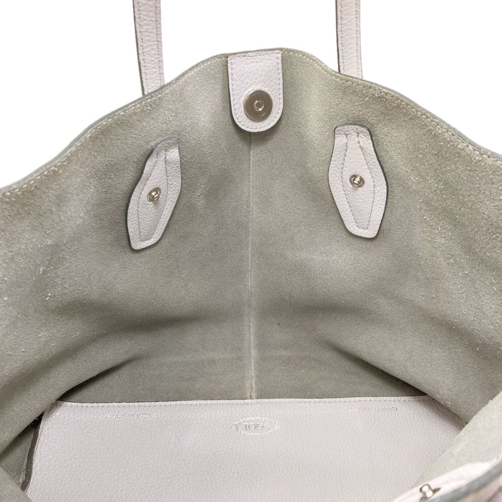 Tod's Gray Leather Tote Bag (Pre-Owned)